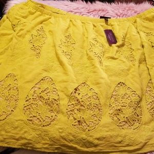 Off the shoulder lime green top